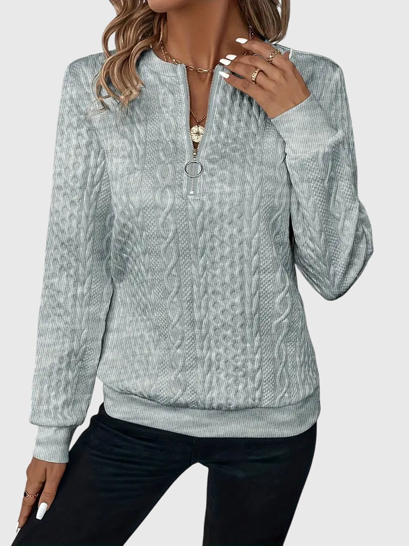 Women's Cable Knit Quarter-Zip Sweater