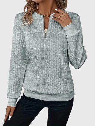 Women's Cable Knit Quarter-Zip Sweater