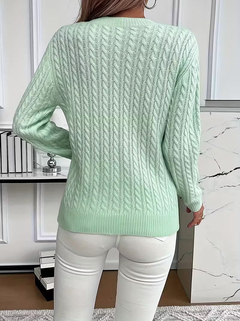 Women's Cable Knit Crew Sweater
