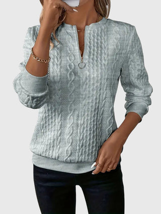 Women's Cable Knit Quarter-Zip Sweater