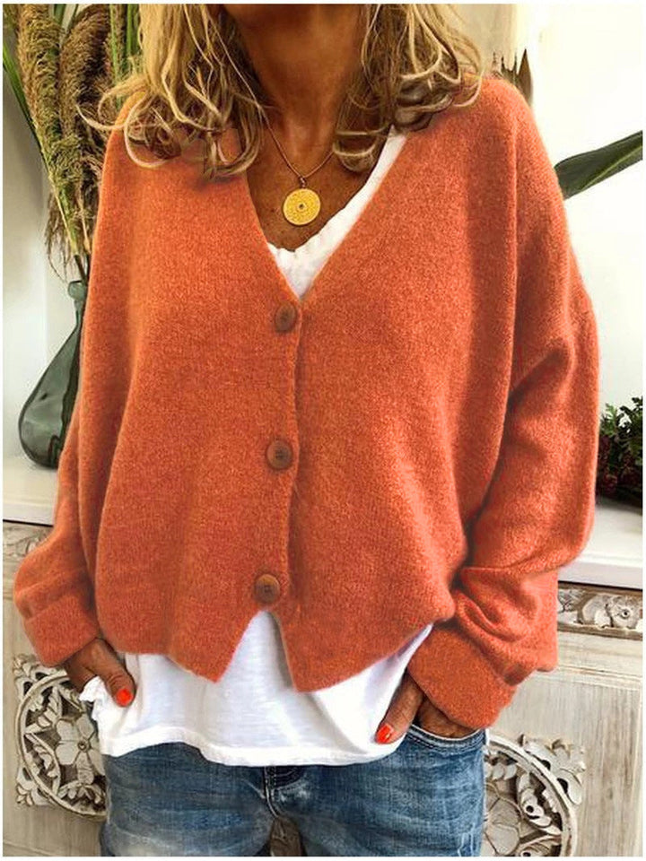 Women's V-Neck Button Front Cardigan
