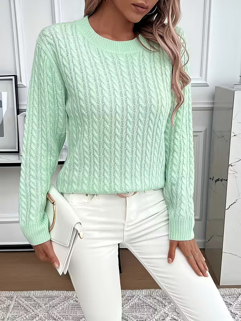 Women's Cable Knit Crew Sweater
