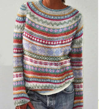 Women's Fair Isle Round-Neck Sweater