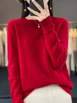 Women's Crew Neck Fine Knit Sweater