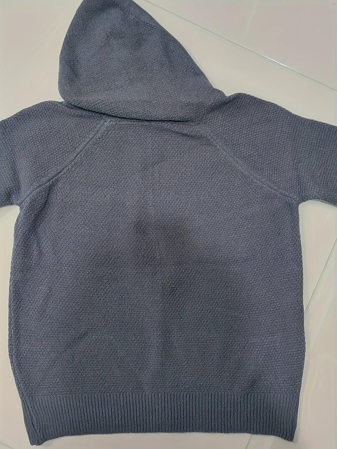 Women's Hooded Zip-Up Knit Cardigan