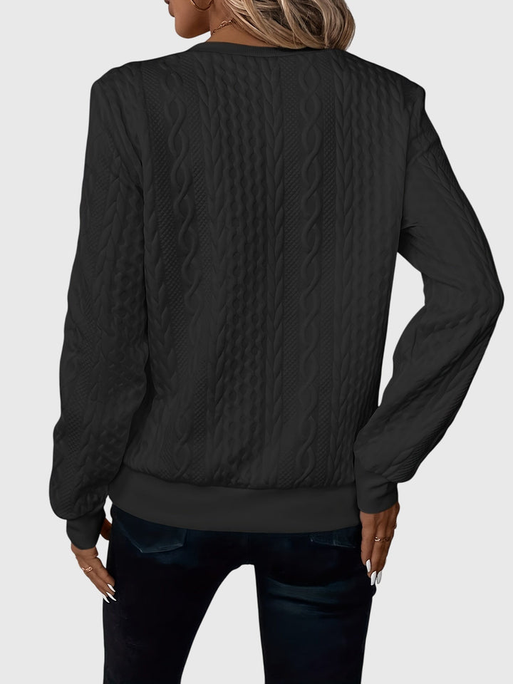 Women's Cable Knit Quarter-Zip Sweater