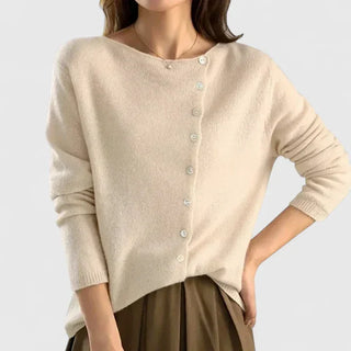 Women's Asymmetrical Button V-Neck Cardigan