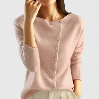 Women's Asymmetrical Button V-Neck Cardigan