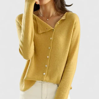 Women's Asymmetrical Button V-Neck Cardigan