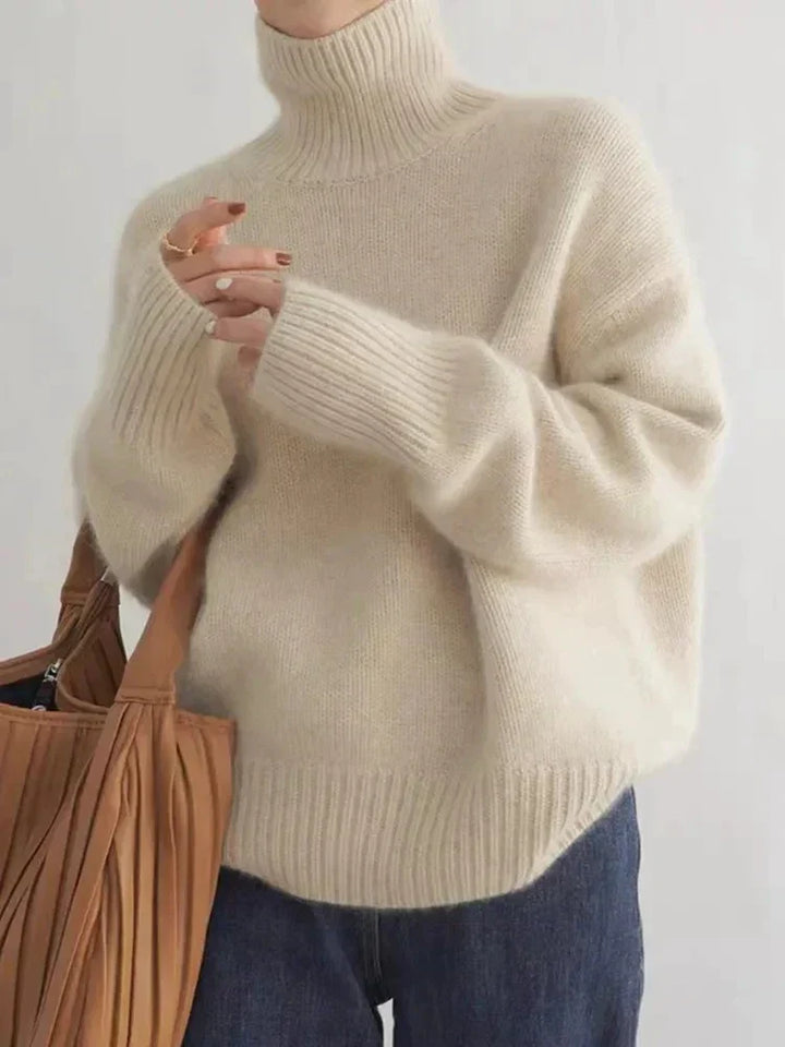 Women's Oversized Turtleneck Long Sleeve Sweater