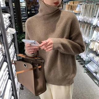 Women's Oversized Turtleneck Long Sleeve Sweater