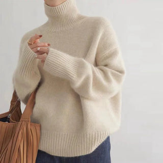 Women's Oversized Turtleneck Long Sleeve Sweater