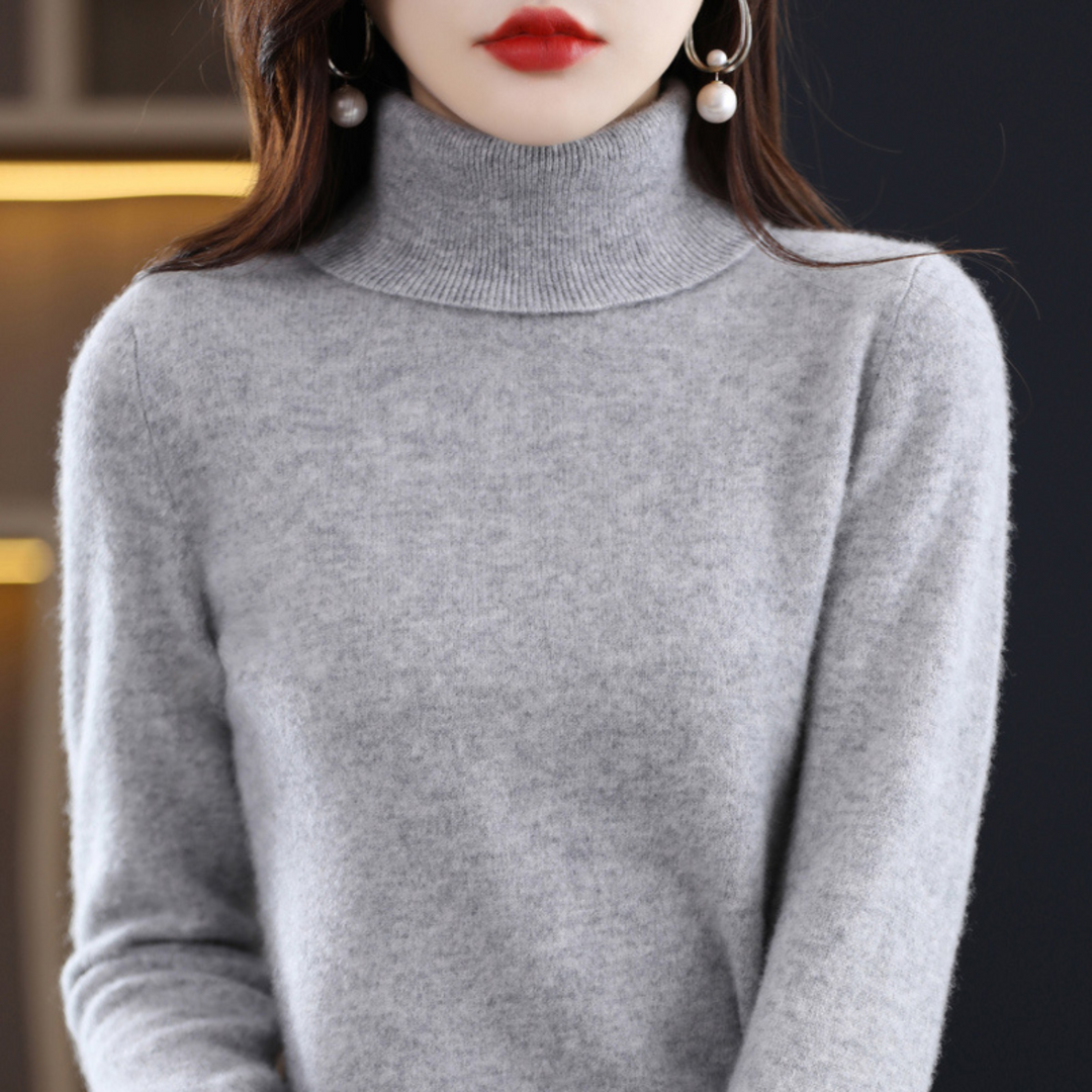 Women's Ribbed Turtleneck Knit Sweater