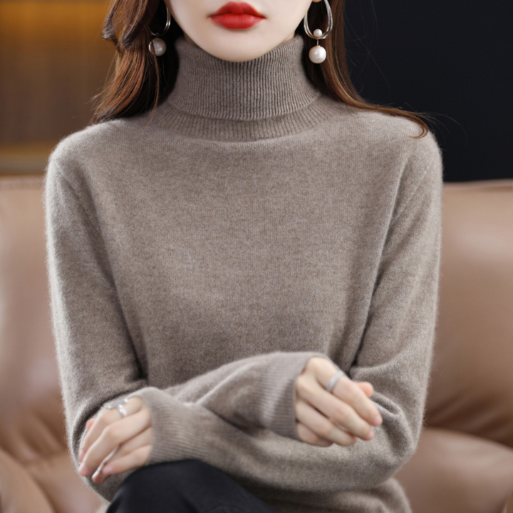 Women's Ribbed Turtleneck Knit Sweater