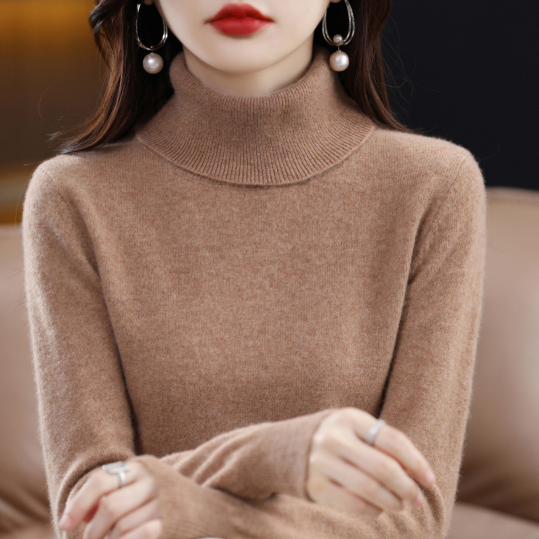 Women's Ribbed Turtleneck Knit Sweater