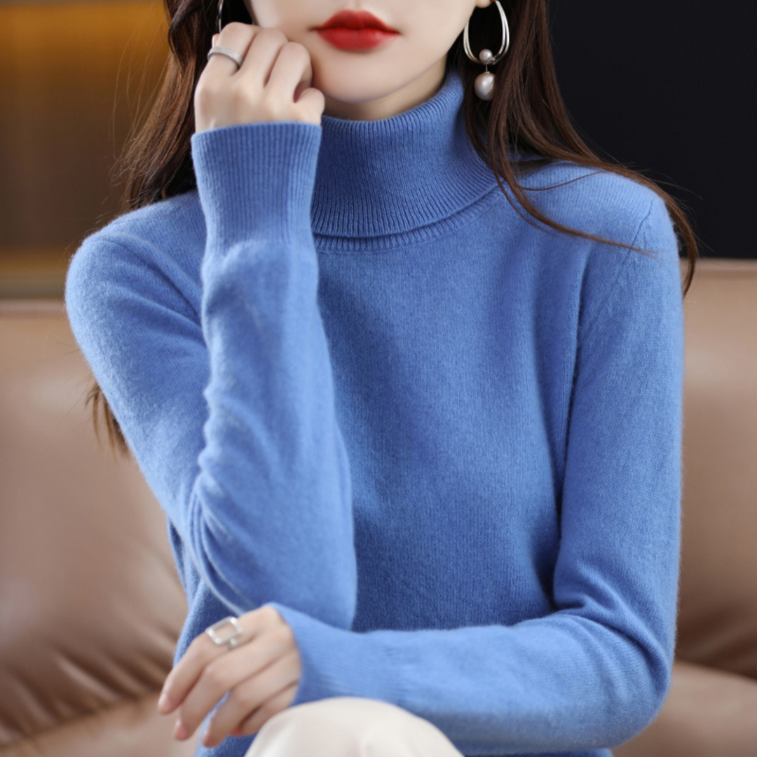 Women's Ribbed Turtleneck Knit Sweater