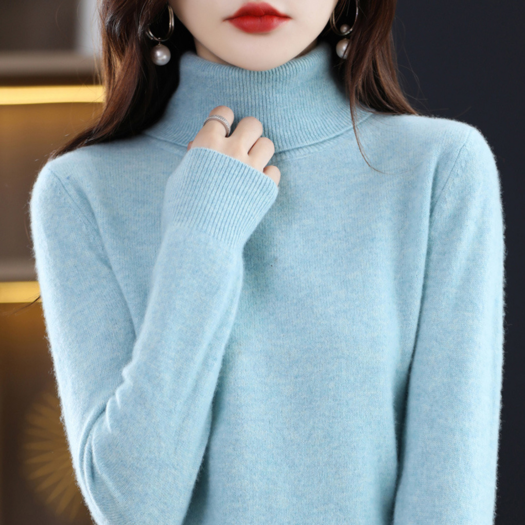 Women's Ribbed Turtleneck Knit Sweater