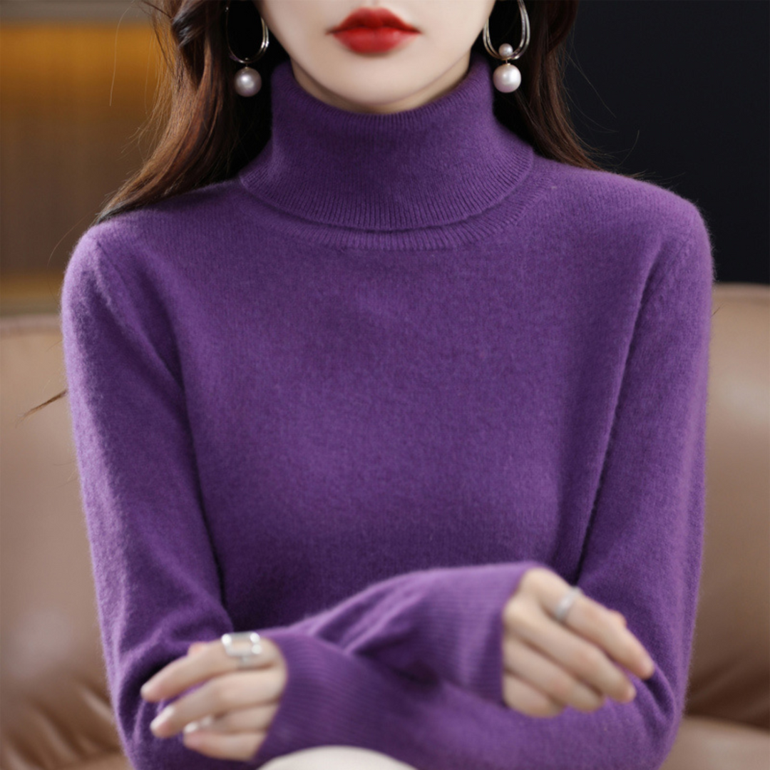 Women's Ribbed Turtleneck Knit Sweater