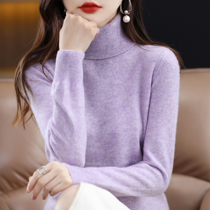 Women's Ribbed Turtleneck Knit Sweater