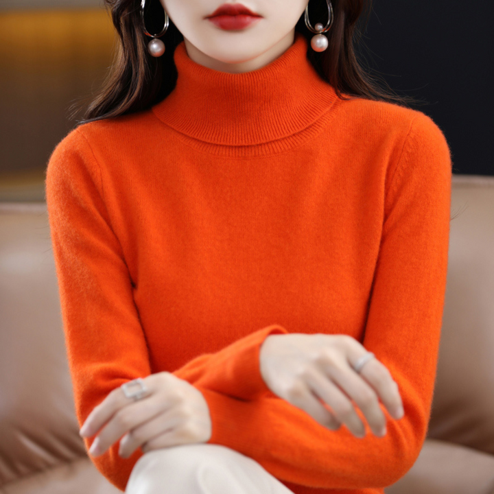 Women's Ribbed Turtleneck Knit Sweater