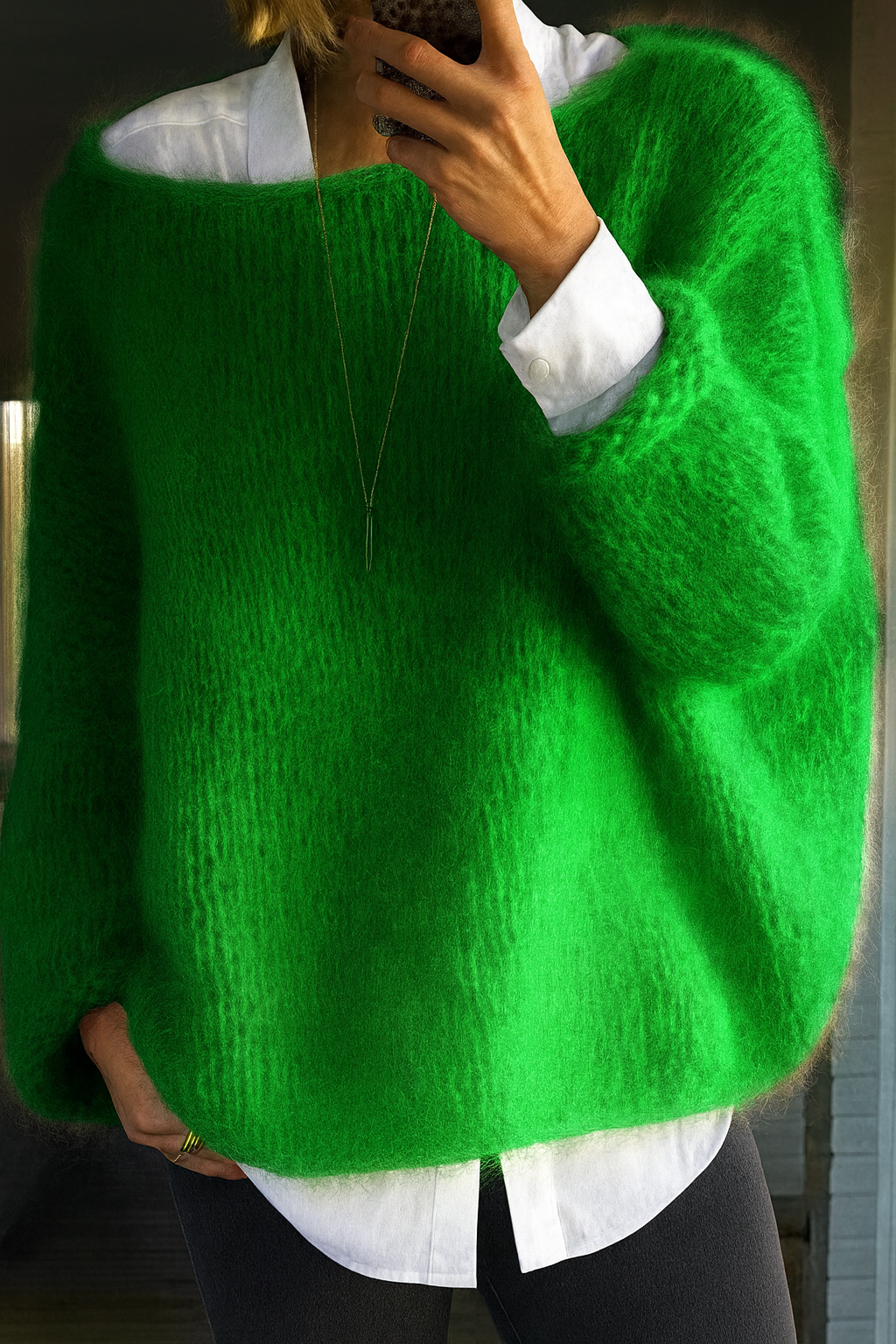 Women's Oversized Boat Neck Knit Sweater