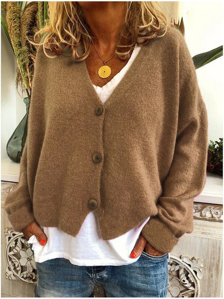 Women's V-Neck Button Front Cardigan
