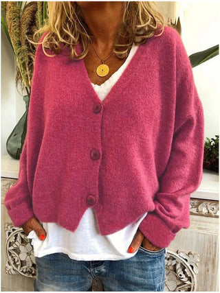 Women's V-Neck Button Front Cardigan