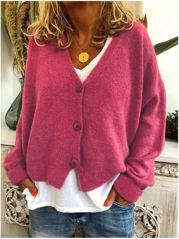 Women's V-Neck Button Front Cardigan