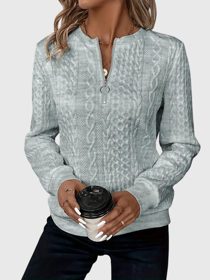 Women's Cable Knit Quarter-Zip Sweater