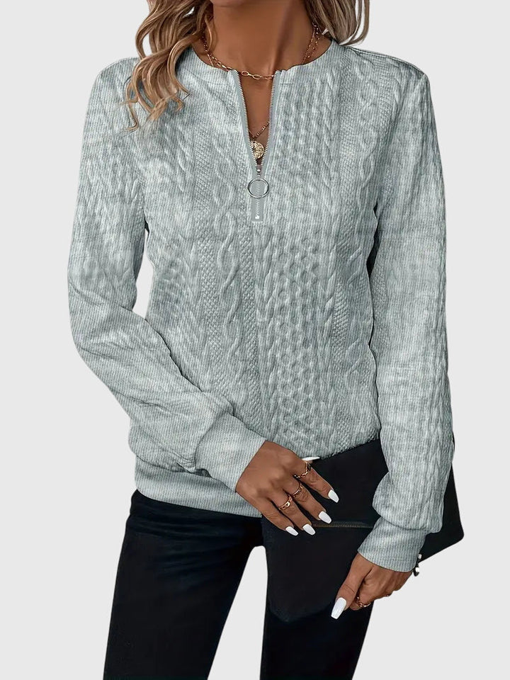 Women's Cable Knit Quarter-Zip Sweater