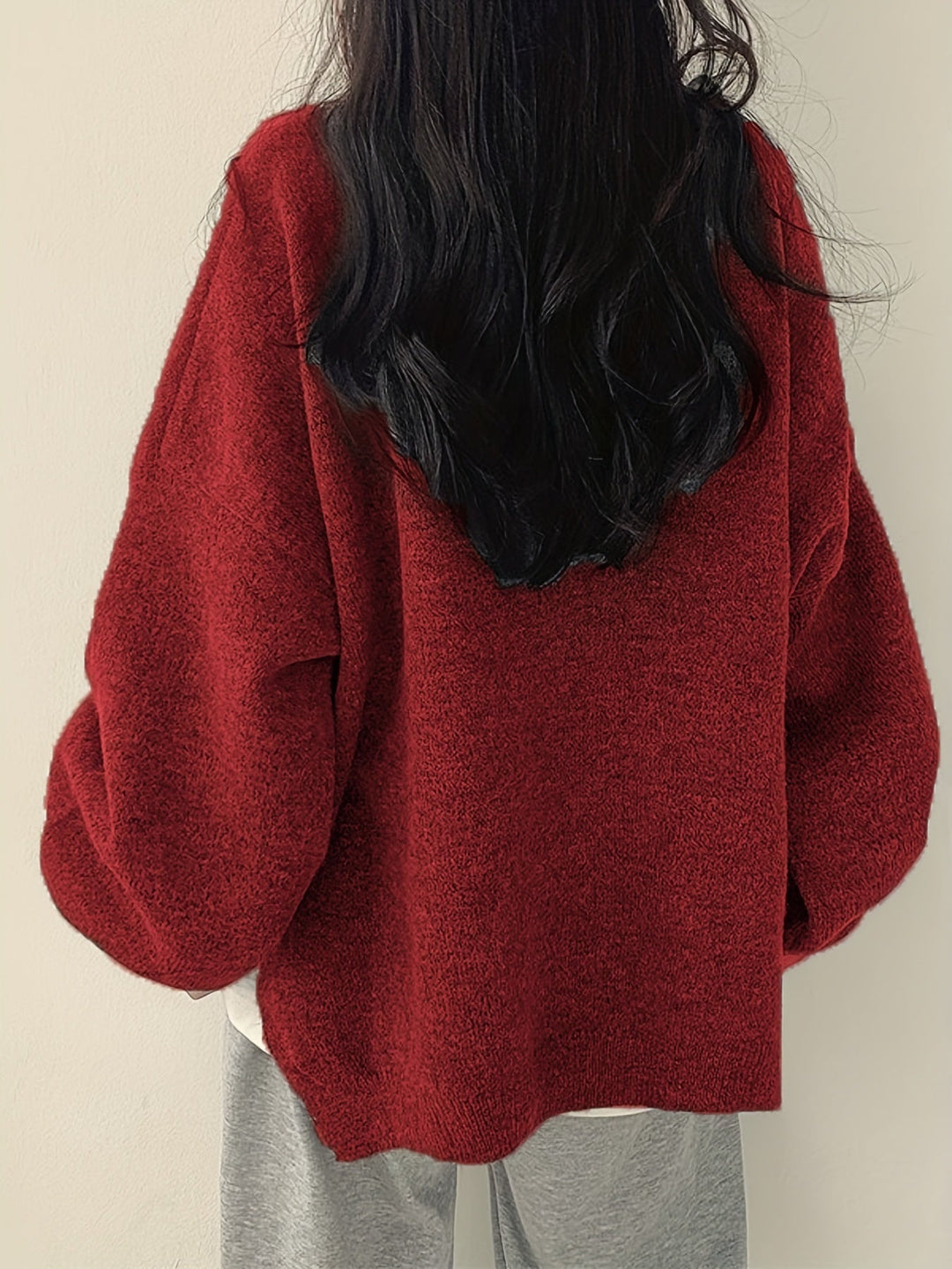 Women's Balloon Sleeve Crew Sweater