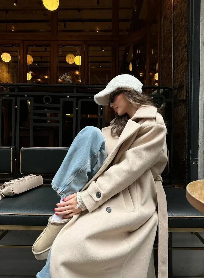 Women's Elegant Wrap Longline Coat