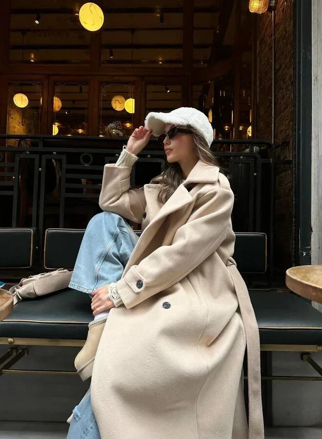 Women's Elegant Wrap Longline Coat