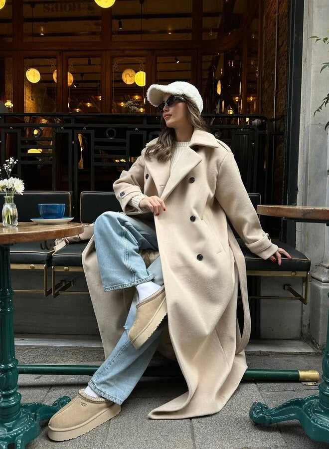 Women's Elegant Wrap Longline Coat