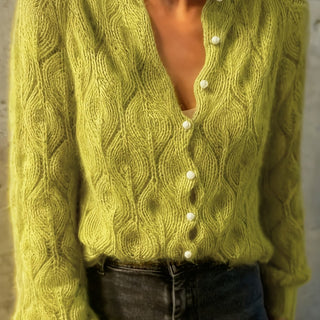 Women's Faux Mink Pearl-Effect Button Cardigan