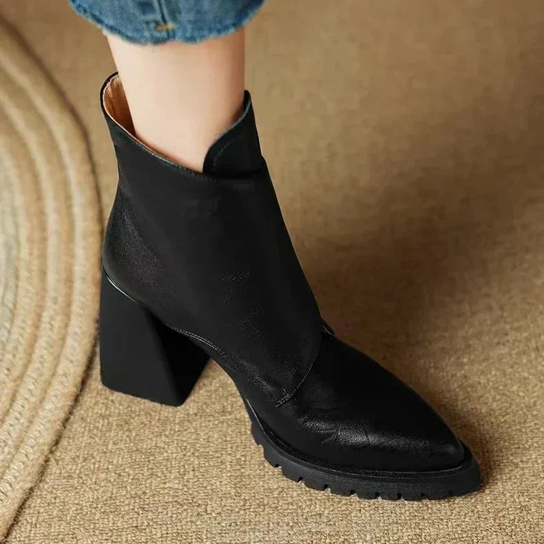 Women's Strap Detail Block Heel Boots