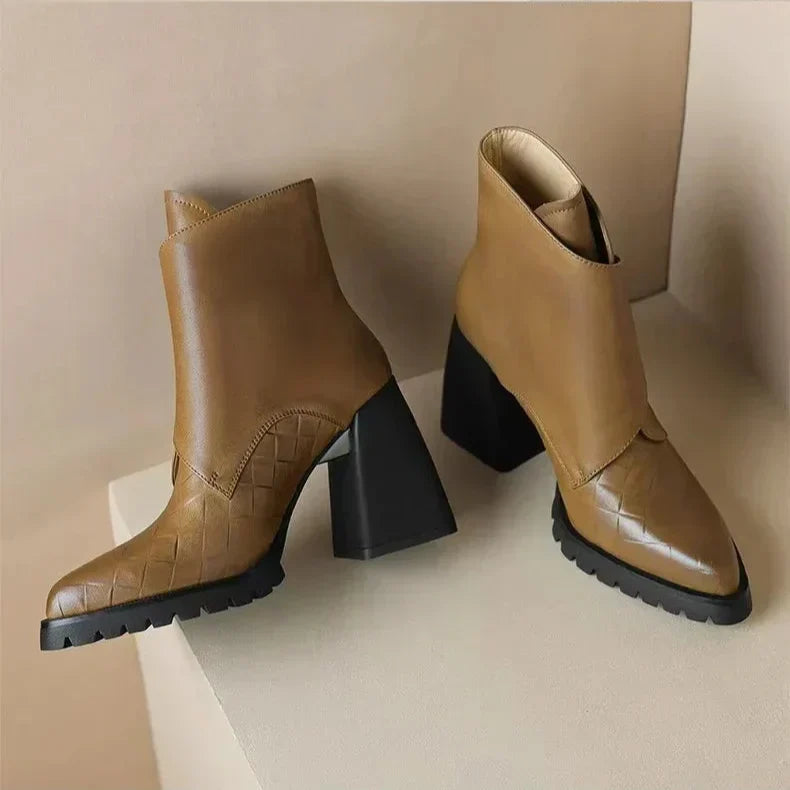Women's Strap Detail Block Heel Boots