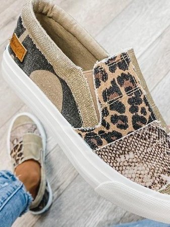 Women's Patterned Upper Loafers