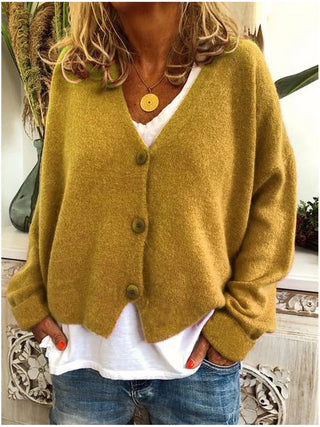 Women's V-Neck Button Front Cardigan
