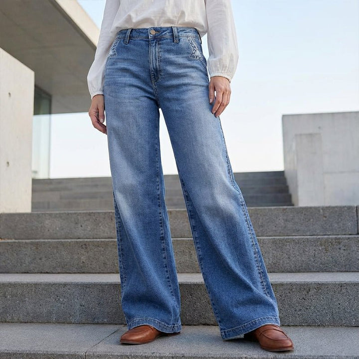 Women's High-Waist Vintage Wide-Leg Jeans