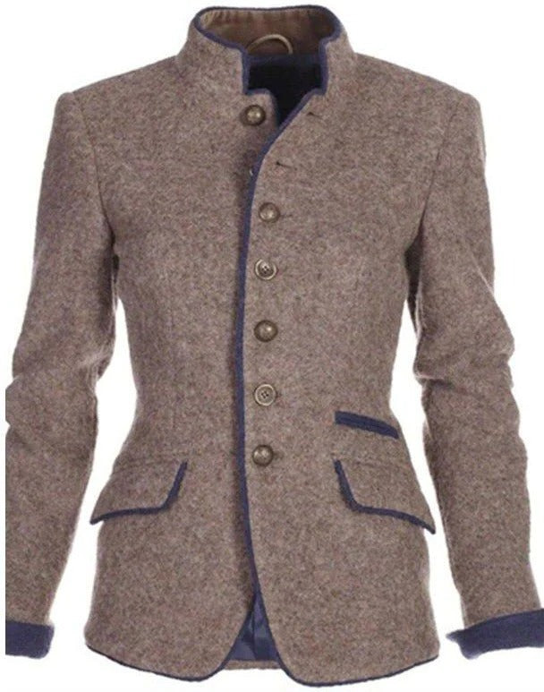 Women's Stand-Collar Tailored Blazer
