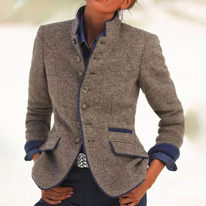 Women's Stand-Collar Tailored Blazer