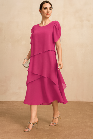 Women's Tiered Skirt Midi Dress