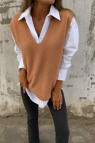 Women's V-Neck Longline Sweater