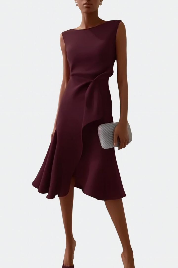 Women's Ruffle Hem Wrap Midi Dress