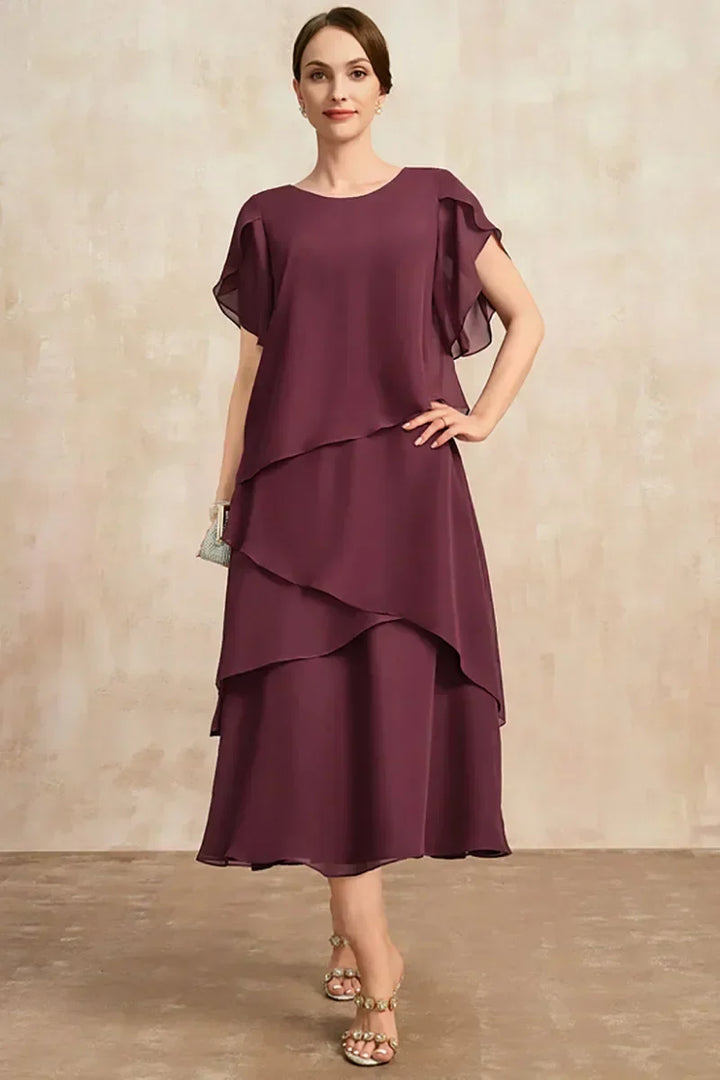 Women's Tiered Skirt Midi Dress