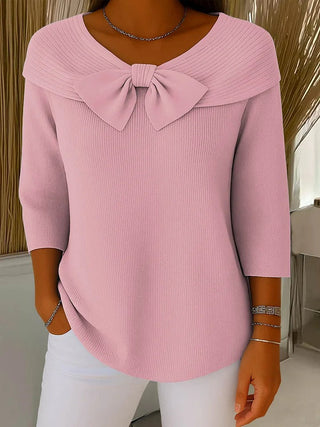 Women's Bow Detail Round Neck Sweater