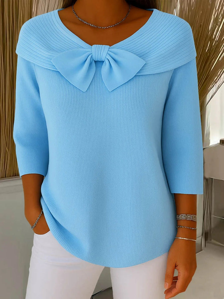 Women's Bow Detail Round Neck Sweater