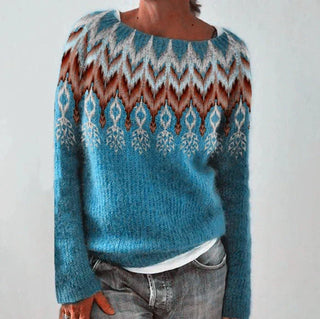 Women's Fair Isle Crew Neck Knit Sweater