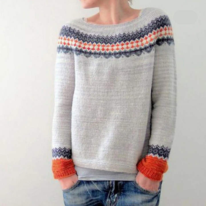 Women's Fair Isle Crew Neck Knit Sweater